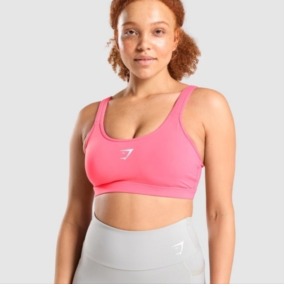 Gymshark Pink Scoop Neck Training Sports Bra - Picture 1 of 6